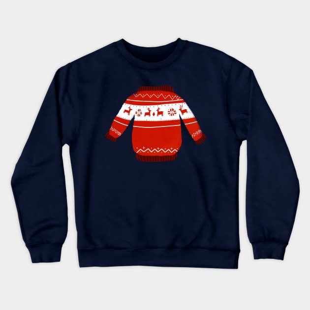 Christmas Reindeer Sweater Crewneck Sweatshirt by bruxamagica